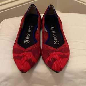 Rothy’s “The Point” flats in Chili Red Leopard